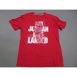 Air Jordan T Shirt Mens Large Red Has Landed Short Sleeve Basketball Jumpman
